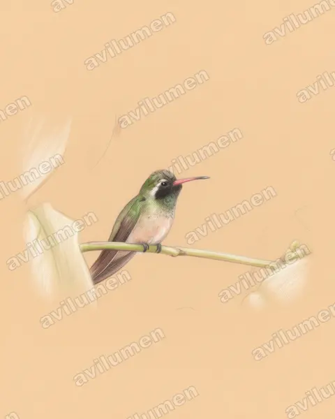 Colored pencil illustration: Basilinna xantusii (Xantus's hummingbird)