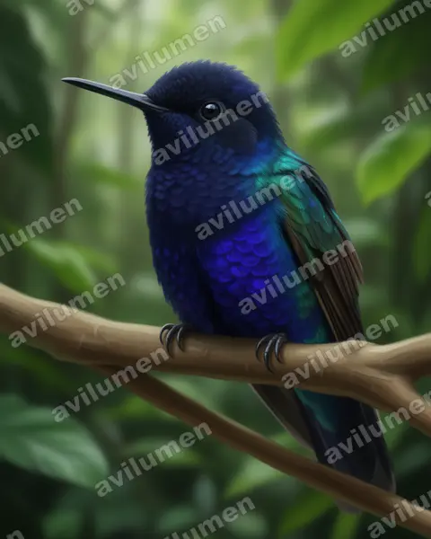 Ilustración en Realista: Boissonneaua jardini (Colibrí sietecolores​)