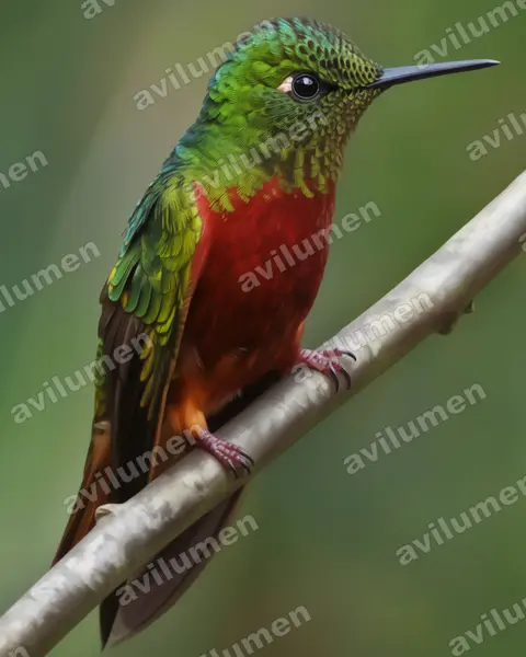 Illustration Réaliste : Boissonneaua matthewsii (Colibri de Matthews)