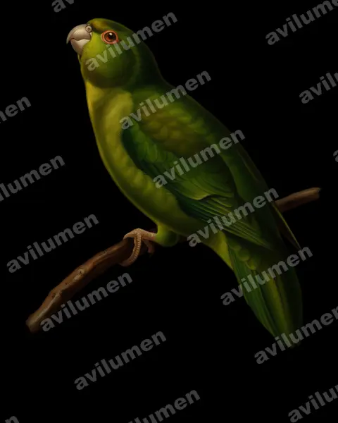 Illustration im Stil Öl: Andensittich (Bolborhynchus orbygnesius)