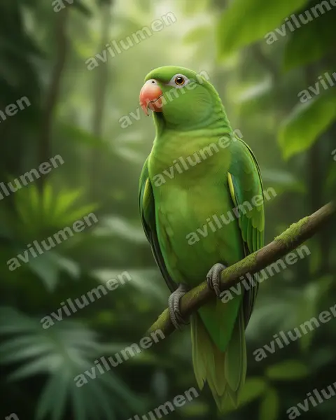 Realistic illustration: Brotogeris chrysoptera (Golden-winged Parakeet)