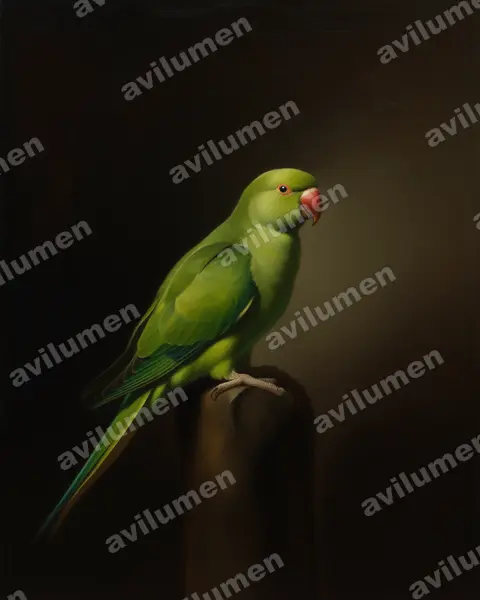 Illustration im Stil Öl: Blauflügelsittich (Brotogeris cyanoptera)