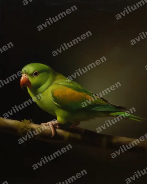 Ilustración en Óleo: Brotogeris jugularis (Catita churica​)