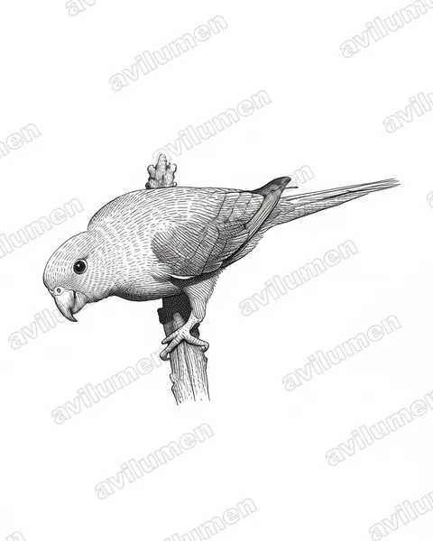 Ink illustration: Brotogeris tirica (Plain Parakeet)