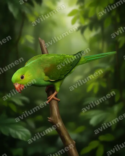Realistic illustration: Brotogeris tirica (Plain Parakeet)