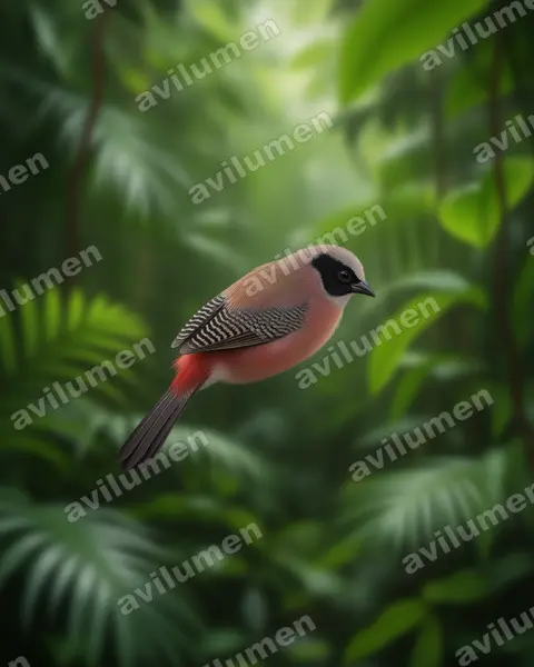 Realistic illustration: Brunhilda charmosyna (Black-cheeked Waxbill)