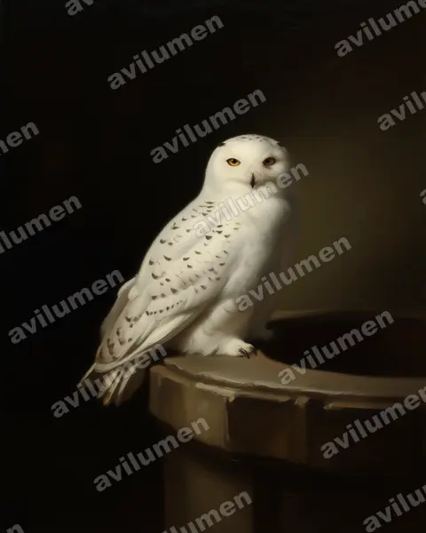 Illustration im Stil Öl: Schnee-Eule (Bubo scandiacus)