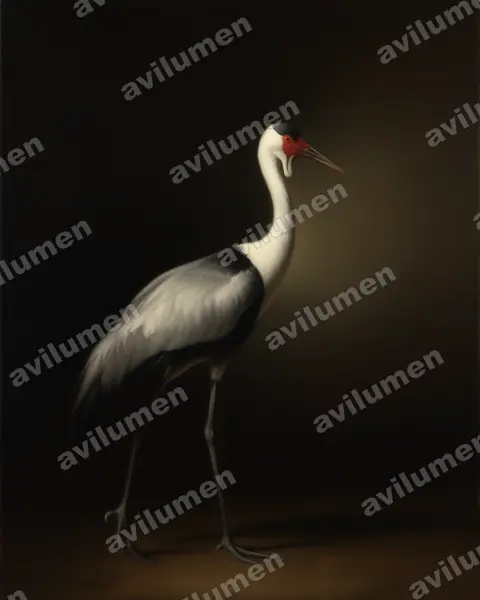Oil illustration: Bugeranus carunculatus (Wattled Crane)