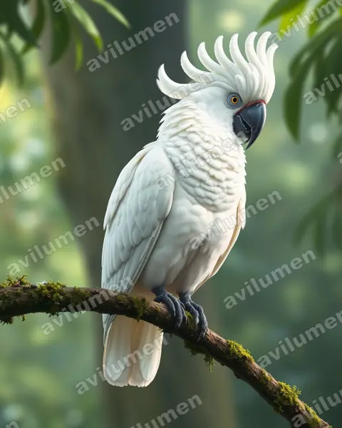 Ilustración en Realista: Cacatua ducorpsii (Cacatúa de las Salomón)
