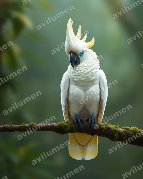 Ilustración en Realista: Cacatua galerita (Cacatua galeria)