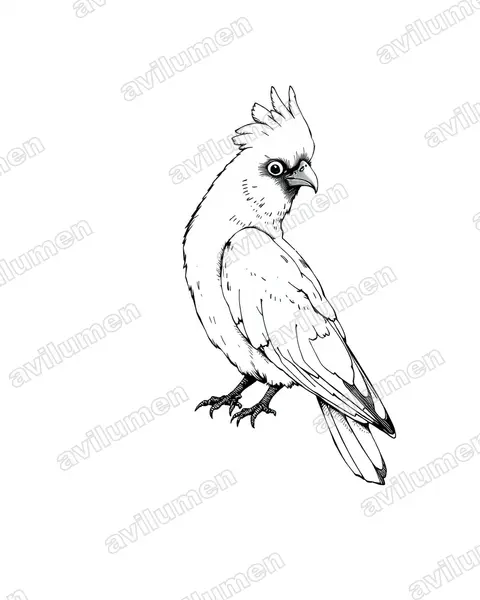 Ilustración en Tinta: Cacatua pastinator (Cacatúa cavadora​)