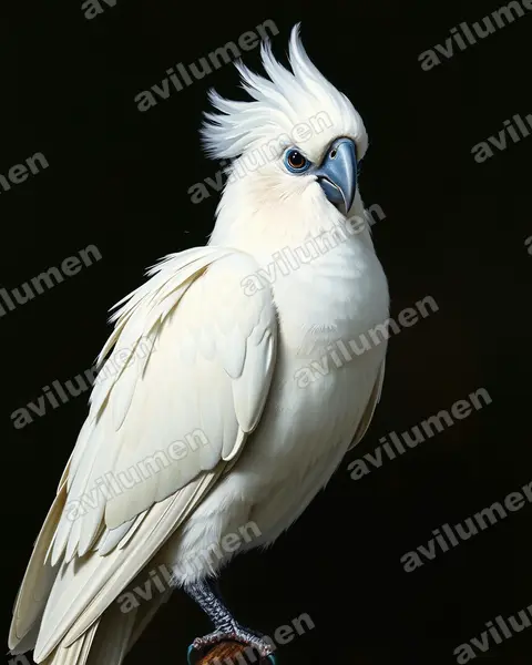 Ilustración en Óleo: Cacatua pastinator (Cacatúa cavadora​)
