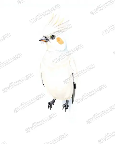 Watercolor illustration: Cacatua sanguinea (Little Corella)