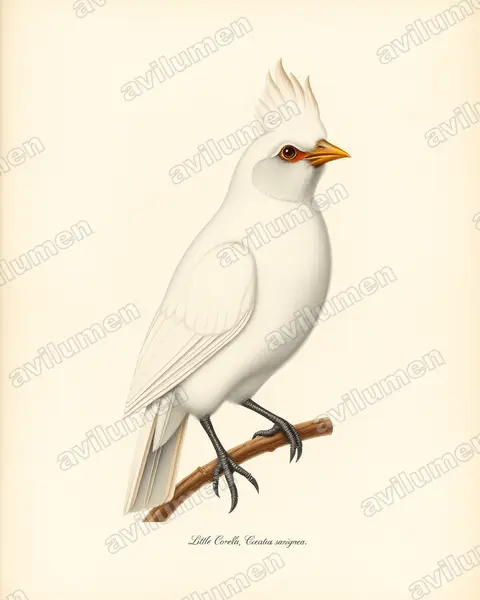 Vintage plate illustration: Cacatua sanguinea (Little Corella)