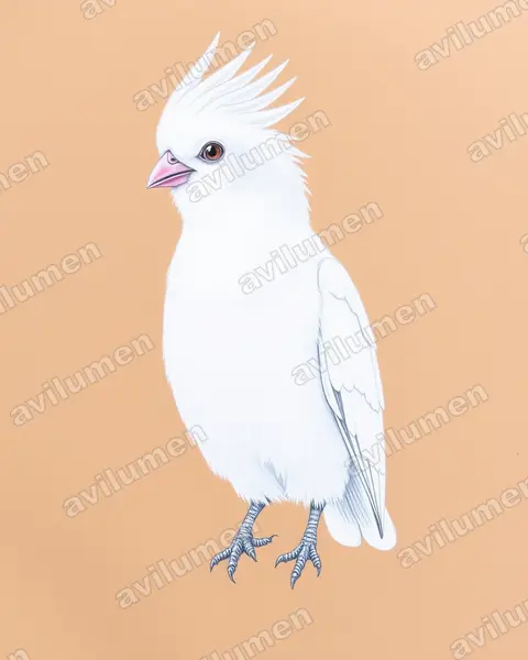 Colored pencil illustration: Cacatua sanguinea (Little Corella)