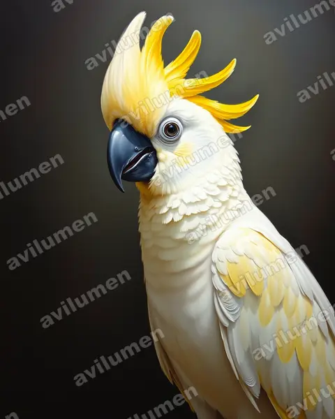 Ilustración en Óleo: Cacatua sulphurea (Cacatúa Sulfúrea)