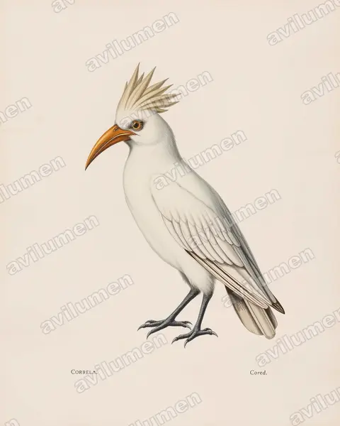 Illustration im Stil Historische Tafel: Nasenkakadu (Cacatua tenuirostris)