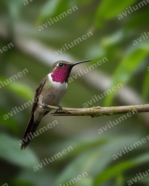 Illustration im Stil Realistisch: Amethyststernkolibri (Calliphlox amethystina)