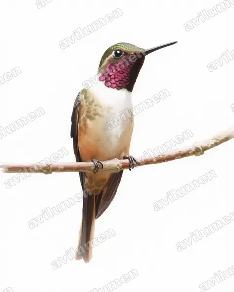 Ilustración en Acuarela: Calliphlox bryantae (Philodice bryantae)