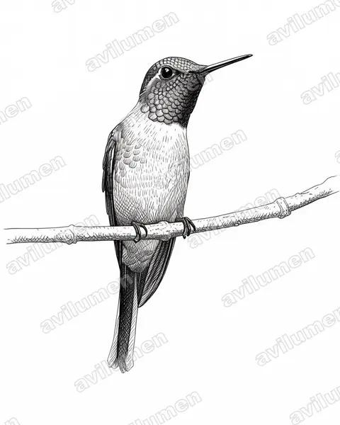 Ilustración en Tinta: Calliphlox bryantae (Philodice bryantae)
