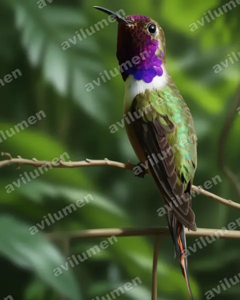 Illustration im Stil Realistisch: Inaguasternkolibri (Calliphlox lyrura)
