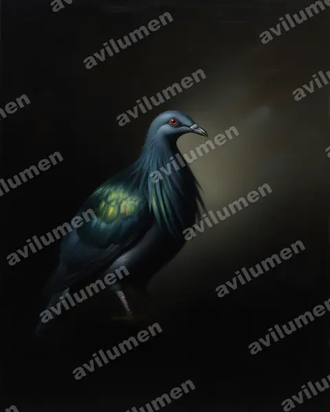 Oil illustration: Caloenas nicobarica (Nicobar Pigeon)