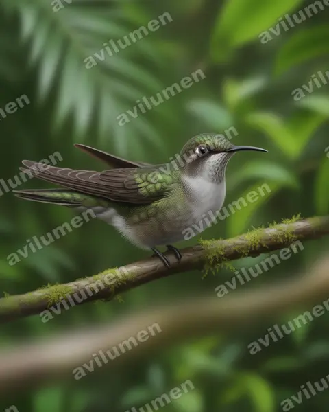 Illustration Réaliste : Campylopterus curvipennis (Campyloptère pampa)