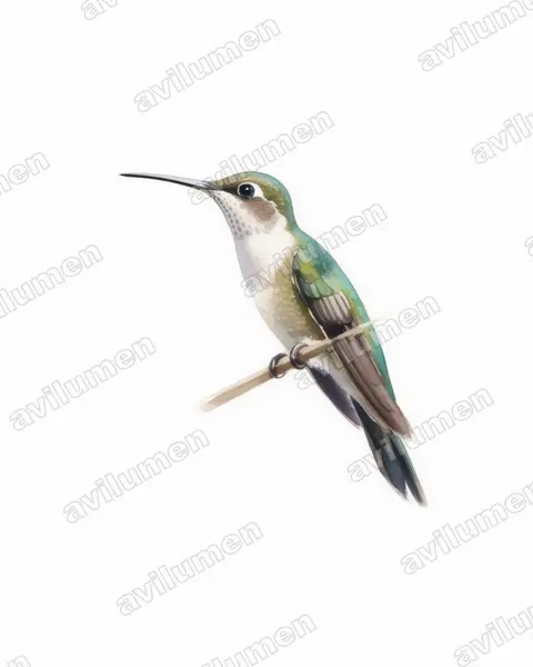 Ilustración en Acuarela: Campylopterus pampa (Pampa pampa)