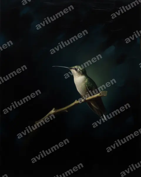 Ilustración en Óleo: Campylopterus pampa (Pampa pampa)