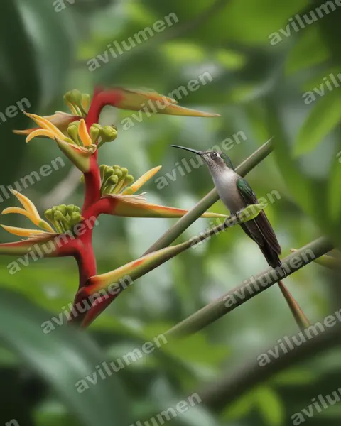 Ilustración en Realista: Campylopterus pampa (Pampa pampa)