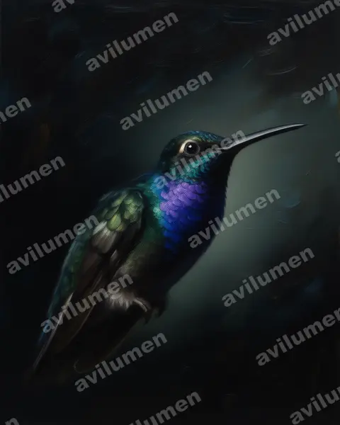 Illustration im Stil Öl: Napodegenflügel (Campylopterus villaviscensio)
