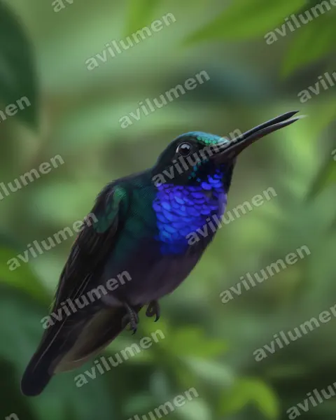 Illustration im Stil Realistisch: Napodegenflügel (Campylopterus villaviscensio)