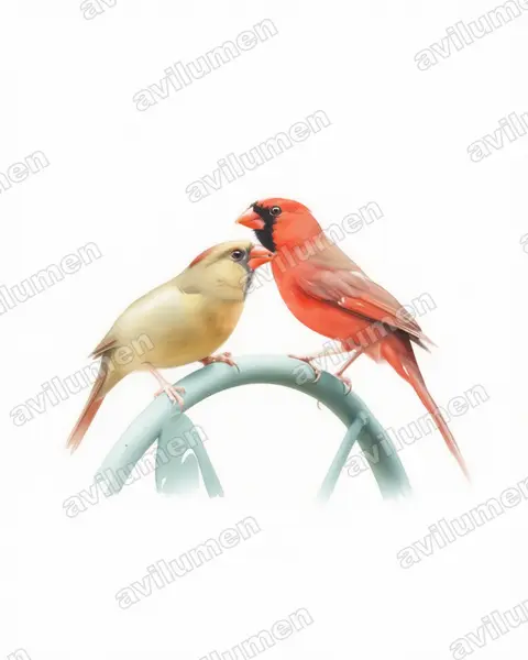 Illustration Aquarelle : Cardinalis cardinalis (Cardinal rouge)