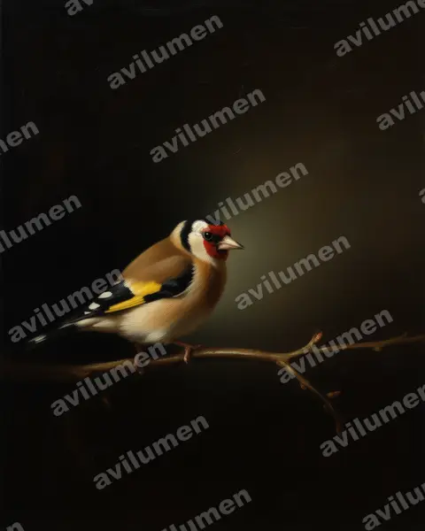 Illustration im Stil Öl: Stieglitz (Carduelis carduelis)