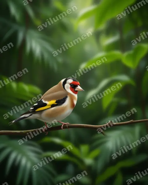 Illustration im Stil Realistisch: Stieglitz (Carduelis carduelis)