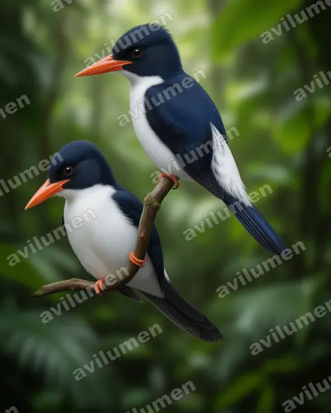 Realistic illustration: Caridonax fulgidus (Glittering Kingfisher)