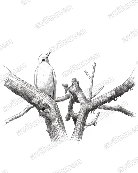 Ilustración en Tinta: Carpodectes antoniae (Cotinga piquiamarillo​)