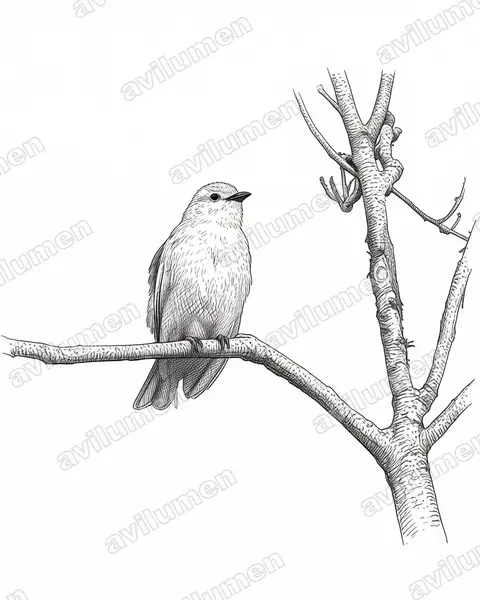 Ink illustration: Carpodectes hopkei (Black-tipped Cotinga)