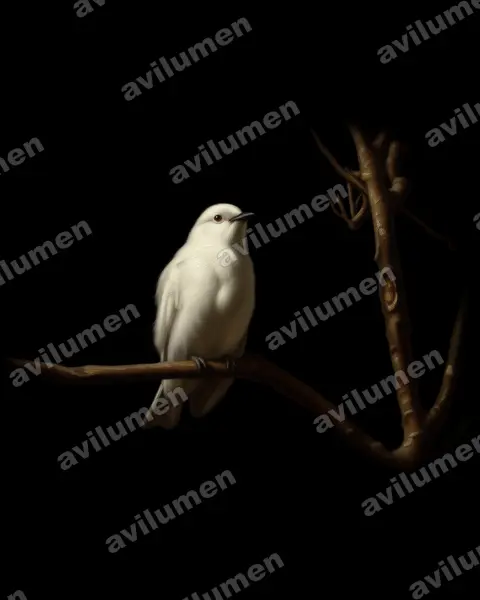Oil illustration: Carpodectes hopkei (Black-tipped Cotinga)