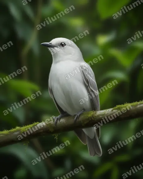 Illustration im Stil Realistisch: Snowy Cotinga (Carpodectes nitidus)