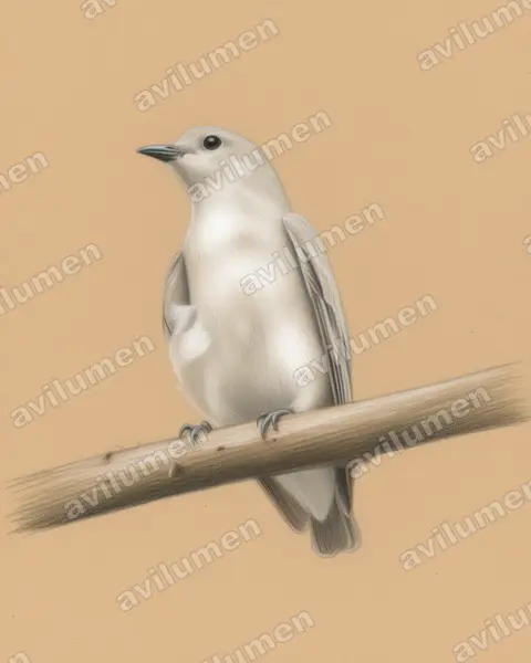 Illustration im Stil Buntstift: Snowy Cotinga (Carpodectes nitidus)