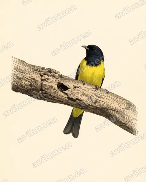 Hooded Berryeater（Carpornis cucullata）的古典图版插画