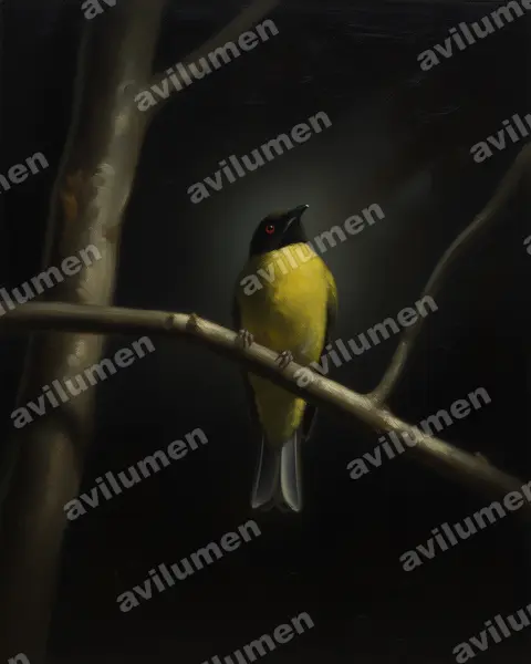 Illustration Huile : Carpornis melanocephala (Black-headed Berryeater)
