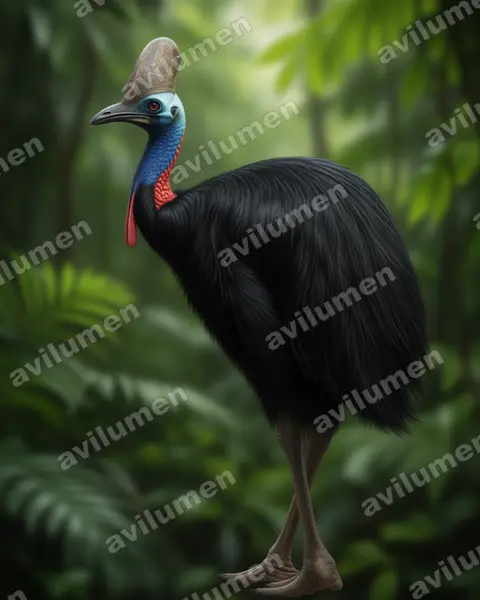 Illustration Réaliste : Casuarius casuarius (Casoar à casque)