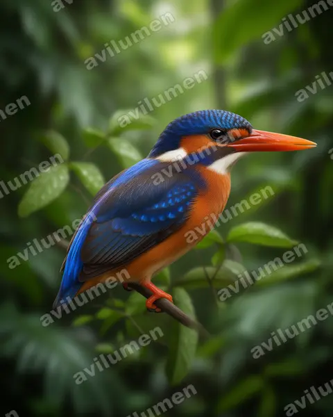 Illustration Réaliste : Ceyx sangirensis (Sangihe dwarf kingfisher)