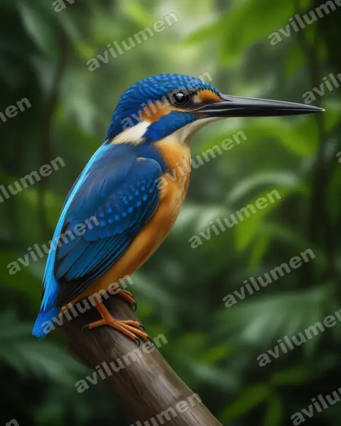 Ilustración en Realista: Ceyx solitarius (Martín pigmeo papú)