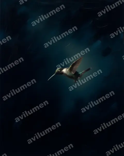 圣马爾塔林蜂鸟（Chaetocercus astreans）的油画插画
