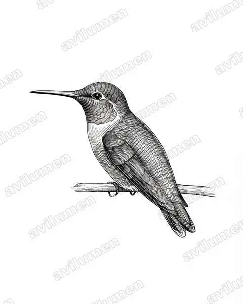 Ilustración en Tinta: Chaetocercus bombus (Colibrí abejorro​)