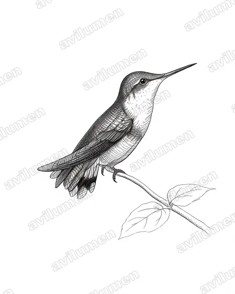 Ilustración en Tinta: Chaetocercus jourdanii (Colibrí de Jourdan​)