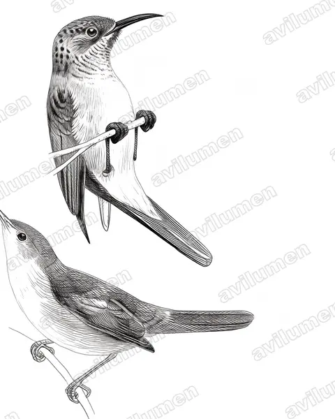 Illustration im Stil Tusche: Socotra Sunbird (Chalcomitra balfouri)